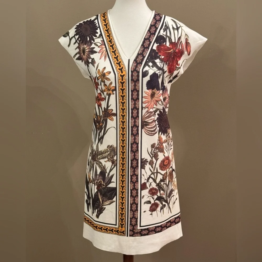 Beulah Mini Floral Print Shift Dress Multicolor Size Small - Picture 2 of 8